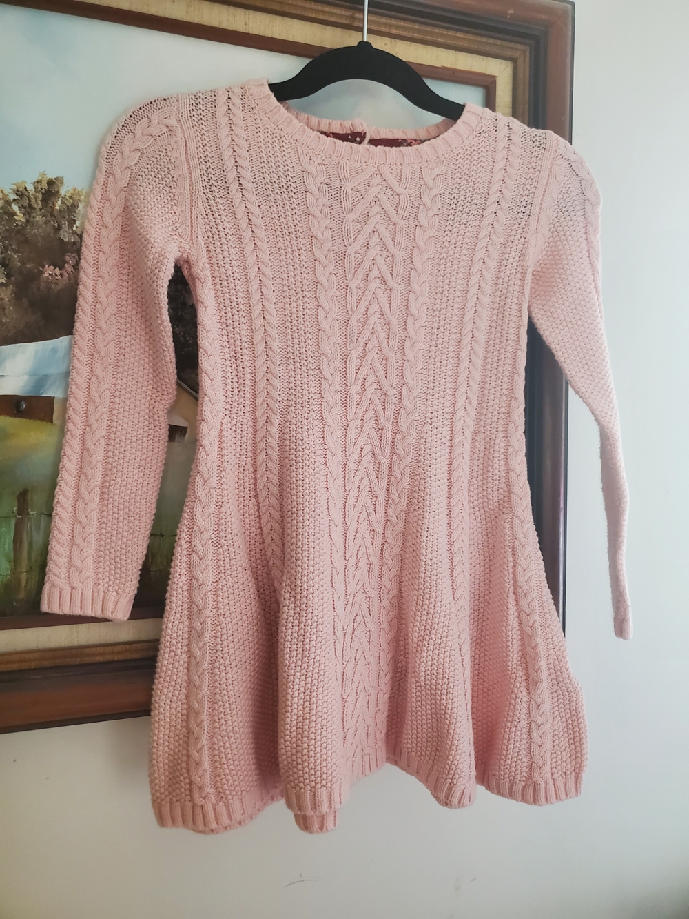 Tommy Bahama 3t Pink Cable Knit Long Sleeve Sweater Dress